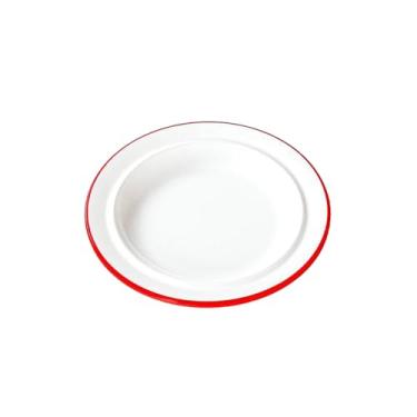 Imagem de Prato de imitação de porcelana minimalista, prato de sopa refogado para restaurante de hotel - P0804-9,5-vermelho e branco