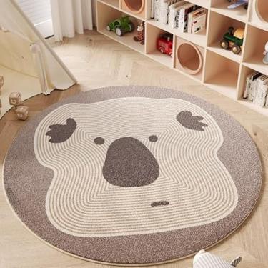 Imagem de Poowe Tapete redondo infantil de 120 cm, lavável à máquina para sala de jogos, tapetes circulares antiderrapantes para sala de aula, tapete circular macio para crianças, berçário, quarto, pré-escola