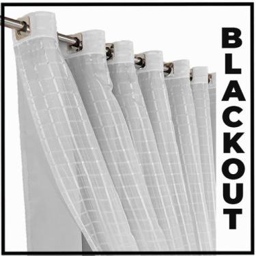 Imagem de cortina blackout Fiori para varão ilhios 5,50 x 2,90 branco - Bravin C