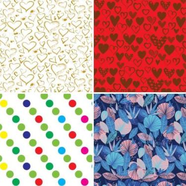 Imagem de Papel de Presente 50X60CM Couchê Fantasia Feminino II 4 Modelos Sortid