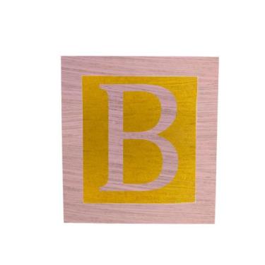 Imagem de Cubo Amarelo Letra Rosa Bebê com Aplique Festa Chá de Bebê Decoração 8