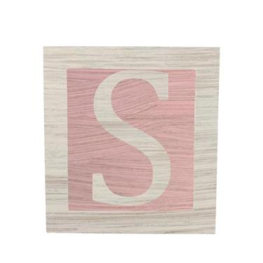 Imagem de Cubo Rosa Letra Branca com Aplique Festa Chá de Bebê Decoração 8x8x8 C