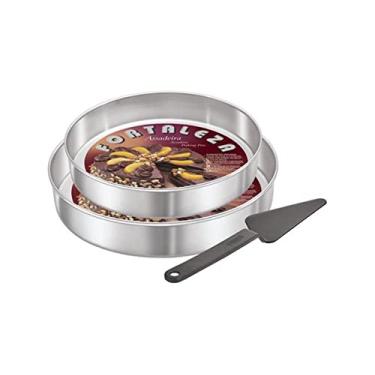 Imagem de Alumínio Fortaleza 902430 Conjunto Assadeira Redonda 24 + 30, Polida, Pá de Bolo