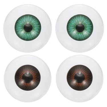 Imagem de PATIKIL Olhos de boneca de 24 mm, 4 peças de olhos acrílicos realistas de plástico para bonecas, máscaras, adereços de Halloween, artesanato, marrom escuro/verde
