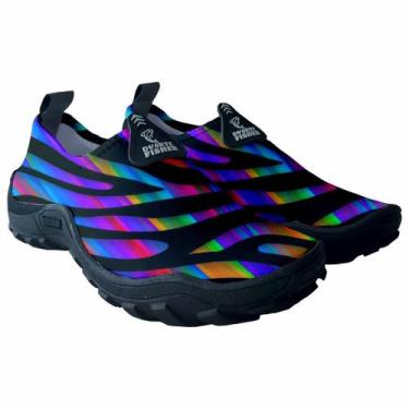 Imagem de Sapatilha Feminina Onça Zebra Tenis Academia Praia Náutica Ciclismo Ág