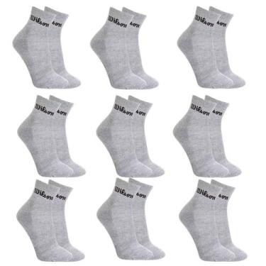 Imagem de Kit 9 Pares Meias Wilson Cano Médio Masculino Adulto, Cinza, 34-38