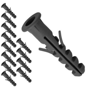 Imagem de Kit 13 Bucha 8mm Plastico Com Anel Fixação Prateleiras Moveis Armarios