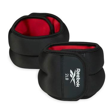 Imagem de Reebok Pesos de pulso e tornozelo, 2 pesos vestíveis de 900 g para treino intensificado, pesos duráveis de poliéster e elastano no tornozelo e pulso, essenciais para exercícios em casa e acessórios de