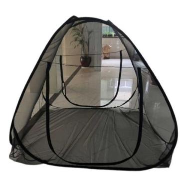 Imagem de Mosquiteiro Preto Tenda Cama Casal Dobrável Pratico E Portátil - LIFE 