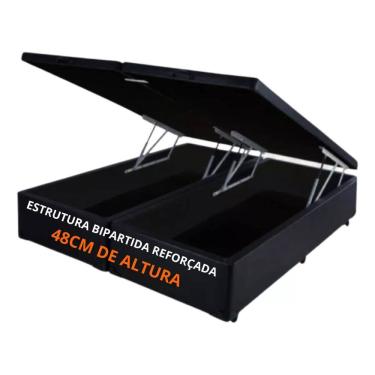 Imagem de Cama Bau Casal Bipartido - Super Reforçada. Corino 