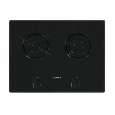 Imagem de Cooktop Venax Linear Arena 2 Bocas Preto de Embutir a Gás Em Vidro Temperado Bivolt P26180