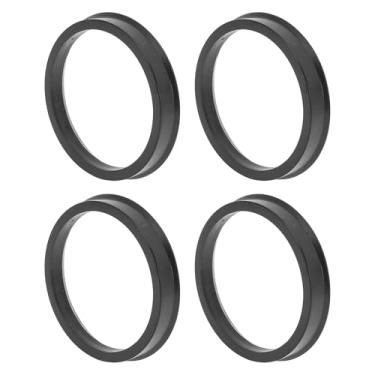 Imagem de A ABSOPRO Anéis centralizados de cubo de roda de carro de 67,1 mm a 59,1 mm rodas de policarbonato preto eixo central amortecedor Hubrings 4 peças