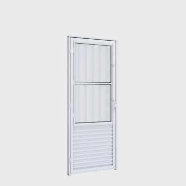 Imagem de Porta de Alumínio Postigo 215x85cm com Grade Tubular Riobras Aluminíos