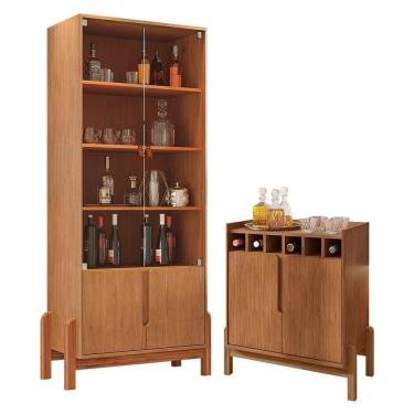 Imagem de Sala de Jantar Lizz com Cristaleira e Aparador Barzinho - Casa D Cedro