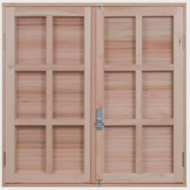 Imagem de Janela de Madeira Veneziana 100x140cm Com Caixilho 12cm ewk 150 Rondosul