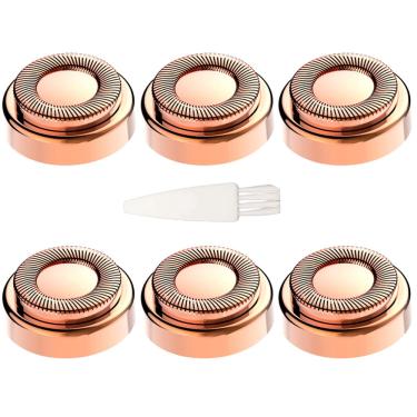 Imagem de Removedor de pelos faciais com 6 cabeças de ouro rosa 18K, compatíveis com Flawless