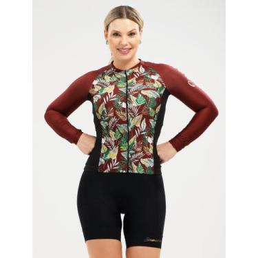 Imagem de Camisa Para Ciclismo Manga Longa Feminina Flowers Jungle Savancini (33