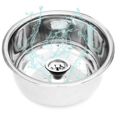 Imagem de Resistência à Corrosão! Cuba Redonda de Inox c/ Aço 304 - 30x15cm