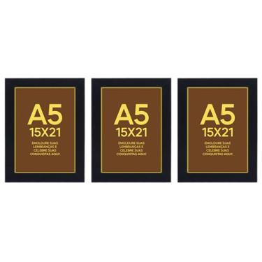 Imagem de Kit 3 Porta Retratos 15x21 Molduras Preta com Acetato - SHD Soleil Hom