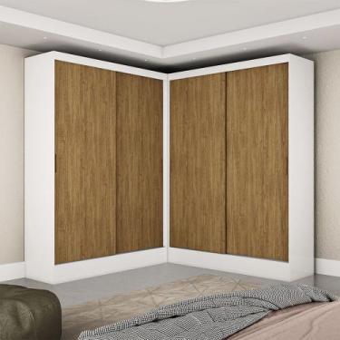 Imagem de Closet Casal Duplo Belém 4 Portas 4 Gavetas Carioca Móveis, Branco Cin