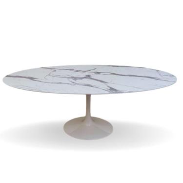 Imagem de Mesa De Jantar Tulipa Saarinen Oval 180x100cm Testurizado Marmore