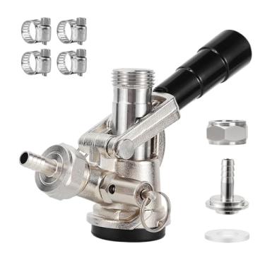 Imagem de Acoplador de barril acoplador de cerveja, sistema D Sankey Keg Tap Dispensador de torneira de cerveja com sonda de aço inoxidável, acoplador Kegerator para mangueira de gás de linha de cerveja de