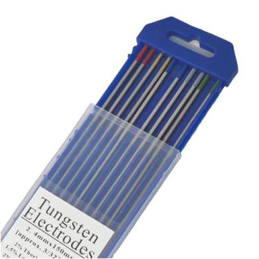 Imagem de Kwweeoo: Eletrodo de soldagem TIG, eletrodo de tungstênio combinado WH, 10 peças, inclui 2 peças WC20, 2 peças WP, 2 peças WL15, 2 peças WL20, 2 peças WT20, 2 peças WT20, 2.0x150mm (2/63.5 cm x 15.2