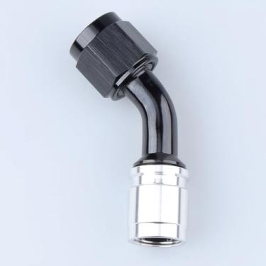 Imagem de AC PERFORMANCE -6 AN crimpagem de 45 graus na extremidade da mangueira giratória PTFE alumínio preto para linha de combustível de teflon