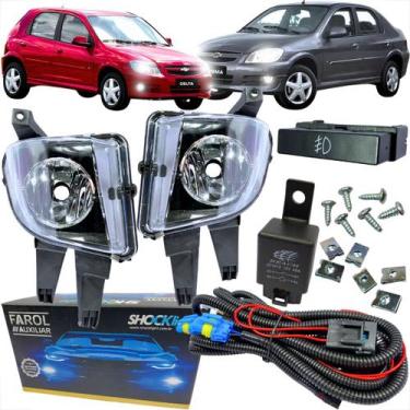 Imagem de Kit farol de milha chevrolet gm celta prisma 2012 2013 2014 2015 2016 