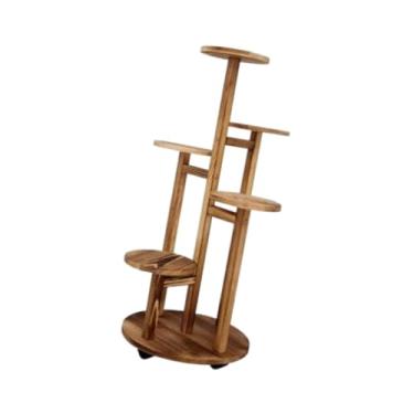 Imagem de Baoblaze Rack de planta de planta altos com rodas, economizando espaço para salas de plantador de maconha de plantador decorativo para a sala de estar do