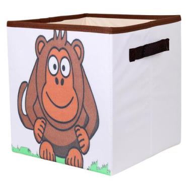Imagem de Caixa Organizadora de Brinquedos Estampada 28x30x28cm- ESTAMPA:Macaco 