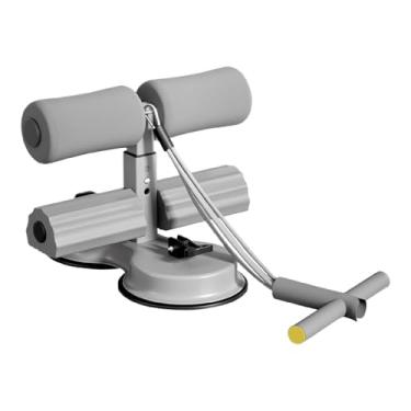 Imagem de Aymzbd Sente -se barra de barra de piso com 2 xícaras fortes com resistência 3 barra de altura ajustável para coxas, Cinza