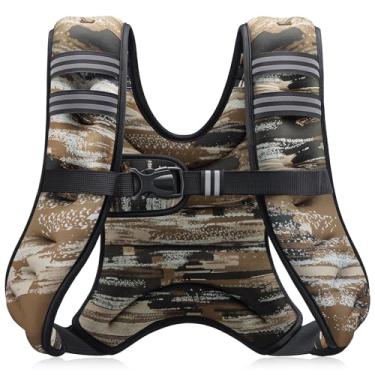 Imagem de ZELUS Colete pesado, 2,7 kg/3,6 kg/5,4 kg/7,3 kg/9,1 kg/11,3 kg/13,6 kg, colete de peso para homens e mulheres com bolso de armazenamento, tiras refletivas para treinamento de força, corrida muscular