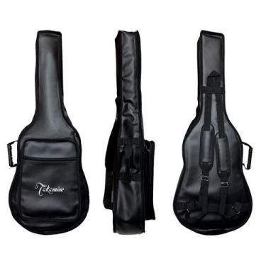 Imagem de CAPA BAG P/ VIOLÃO FOLK CARGO material sintético "TAKAMINE" PRETO