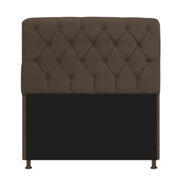 Imagem de Cabeceira Estofada Lady 160 Cm Queen Size Com Capitonê Suede - Doce Sonho Móveis Marrom