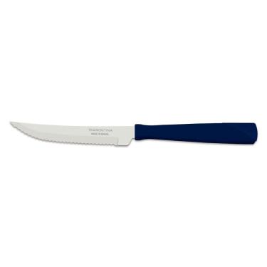 Imagem de Faca Para Churrasco 4" Tramontina New Kolor Em Aço Inox E Cabo Azul Tramontina