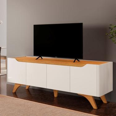 Imagem de Rack Para Tv Até 58 Polegadas Grecia 4 Portas 180 Off White/naturalle