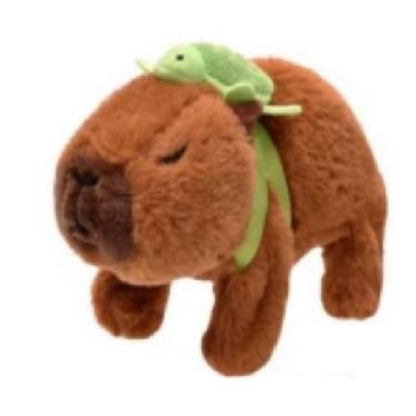 Imagem de Pelúcia Capivara Filó com Mochila – Antialérgica, Brinquedo Interativo que Anda e Emite Som (Marrom)