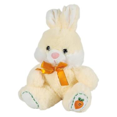 Imagem de Coelho De Pelúcia Com Lacinho Cenoura No Pé 23cms (Creme)