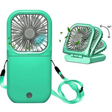 Imagem de Allxin Mini Ventilador De Pescoço Portátil, Silencioso, Dobrável, Recarregável Por Usb, Para Casa, Escritório, Viagens Ao Ar Livre, Banco Energia 3000 Mah, Ventiladores Colar Com Viva-Voz (Verde)