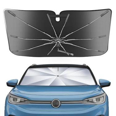 Imagem de Guarda-sol portátil para para-brisas personalizado adequado para Volkswagen ID.4 CROZZ 2021-2025, guarda-chuva de sombra compacto durável de cristal de gelo 2 em 1 UPF50+ proteção UV isolamento