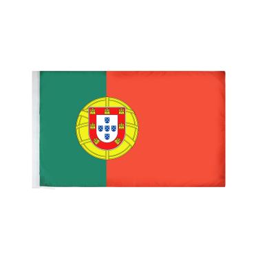 Imagem de Bandeira de Portugal 3' x 5' para fãs - Bandeiras portuguesas 90 x 150 cm - Banner 3 x 1,5 m com furo - AZ FLAG