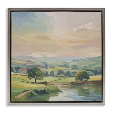 Imagem de Stupell Industries Tela flutuante cinza paisagem campestre do meio-oeste design de arte de parede por Amelia Noyes, 25 x 25