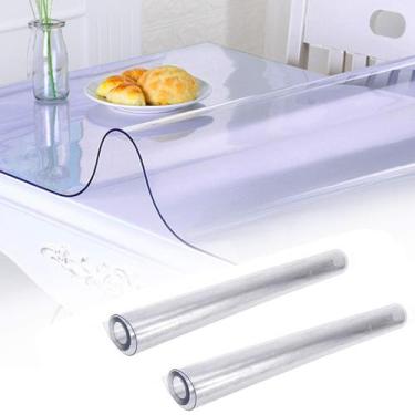 Imagem de 2 Toalha De Mesa Plastico Transparente Impermeável 130x50cm - Impo