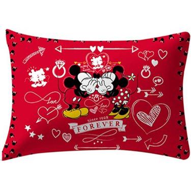 Imagem de Fronha Avulsa Mickey e Minnie 100% Algodão 48x68cm