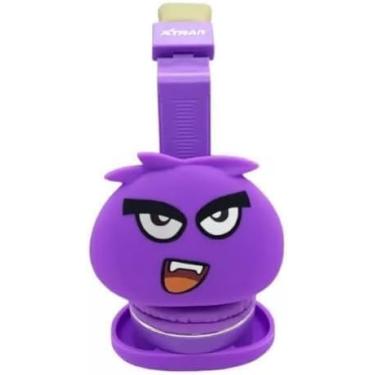 Imagem de Fone De Ouvido Headset Wireless 5.0 Bluetooth Infantil Monsters Sem Fio Dobrável Para Crianças Fones Over Ear Com Design De Personagem De Desenho Animado - Cor Roxo