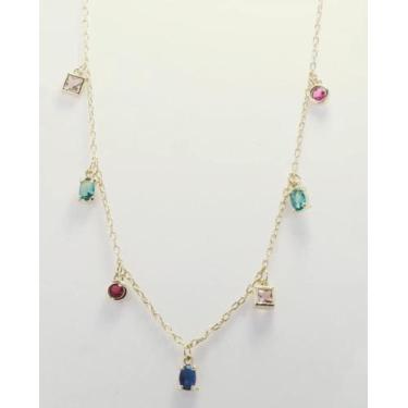 Imagem de Colar com banho em ouro e pedras brasileiras 50cm - Córdova