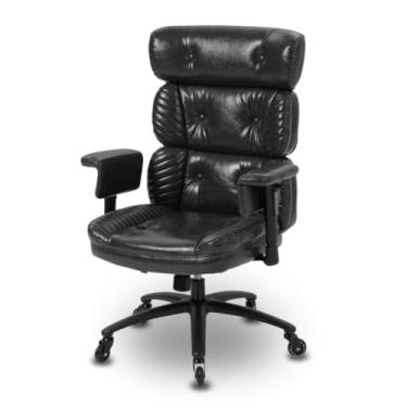 Imagem de Cadeira Escritório Ergonômica Preta – Design Moderno com Encosto Curvado e Suporte Lombar – Altura Ajustável, Inclinação e Rodízios Reforçados – Montagem Fácil – Yamasoro