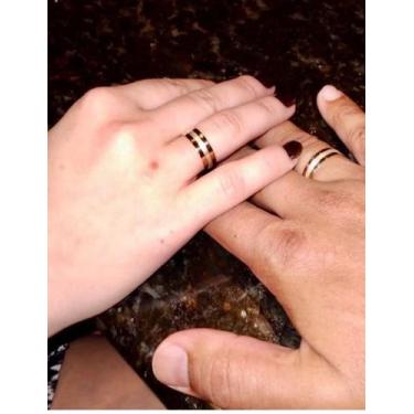 Imagem de Aliança prata com ouro - Ammi joias