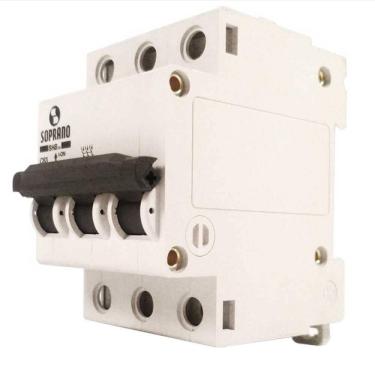 Imagem de Disjuntor Soprano DIN 3P 50A SHB-GII Curva C Branco